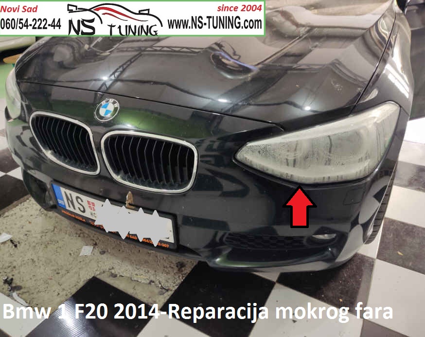 servis farova novi sad Bmw 1 F20 2015 Reparacija mokrog fara ns tuning tms kartica